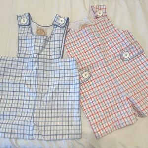 The Beaufort Bonnet Company Blue and Red Checkered Bodysuits